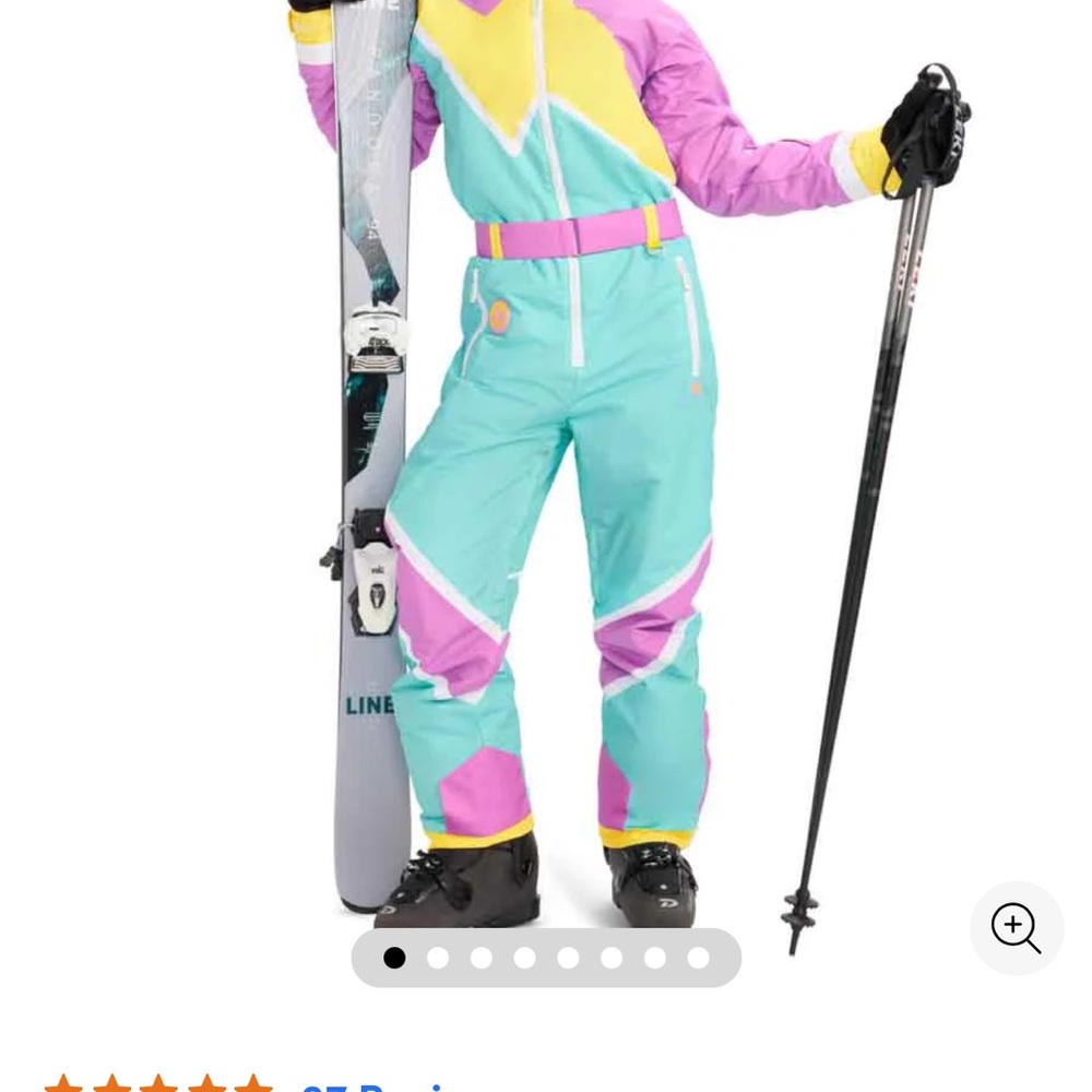 Tipsy Elves Pink, Yellow, and Aqua Ski Suit